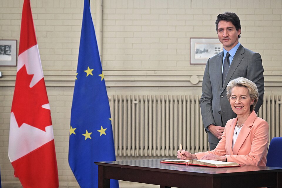 Eu And Canadian Flags